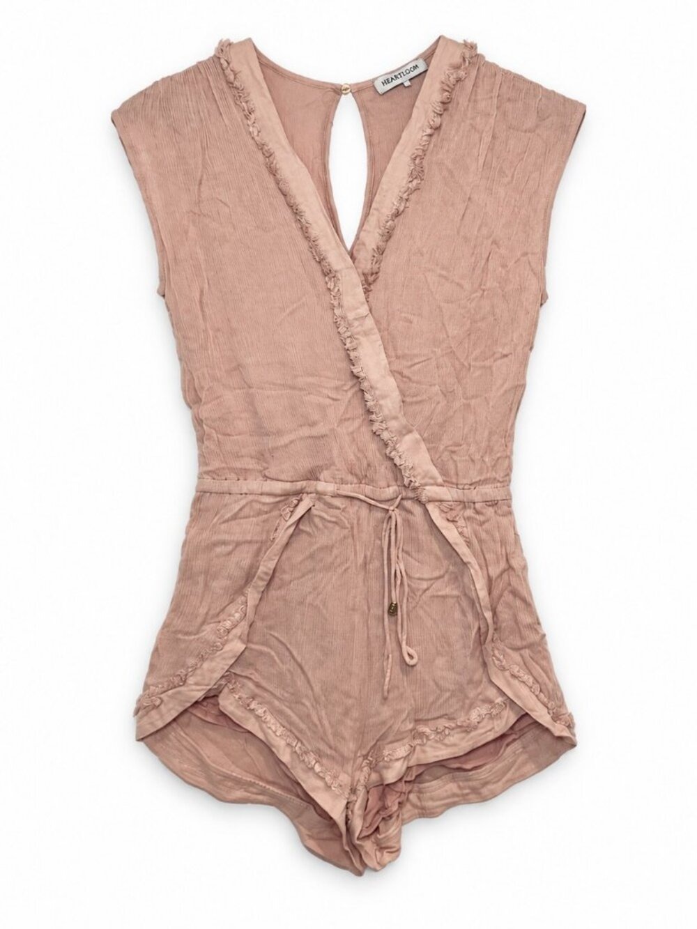 Heartloom Blush Pink Ruffle Romper Size XS
